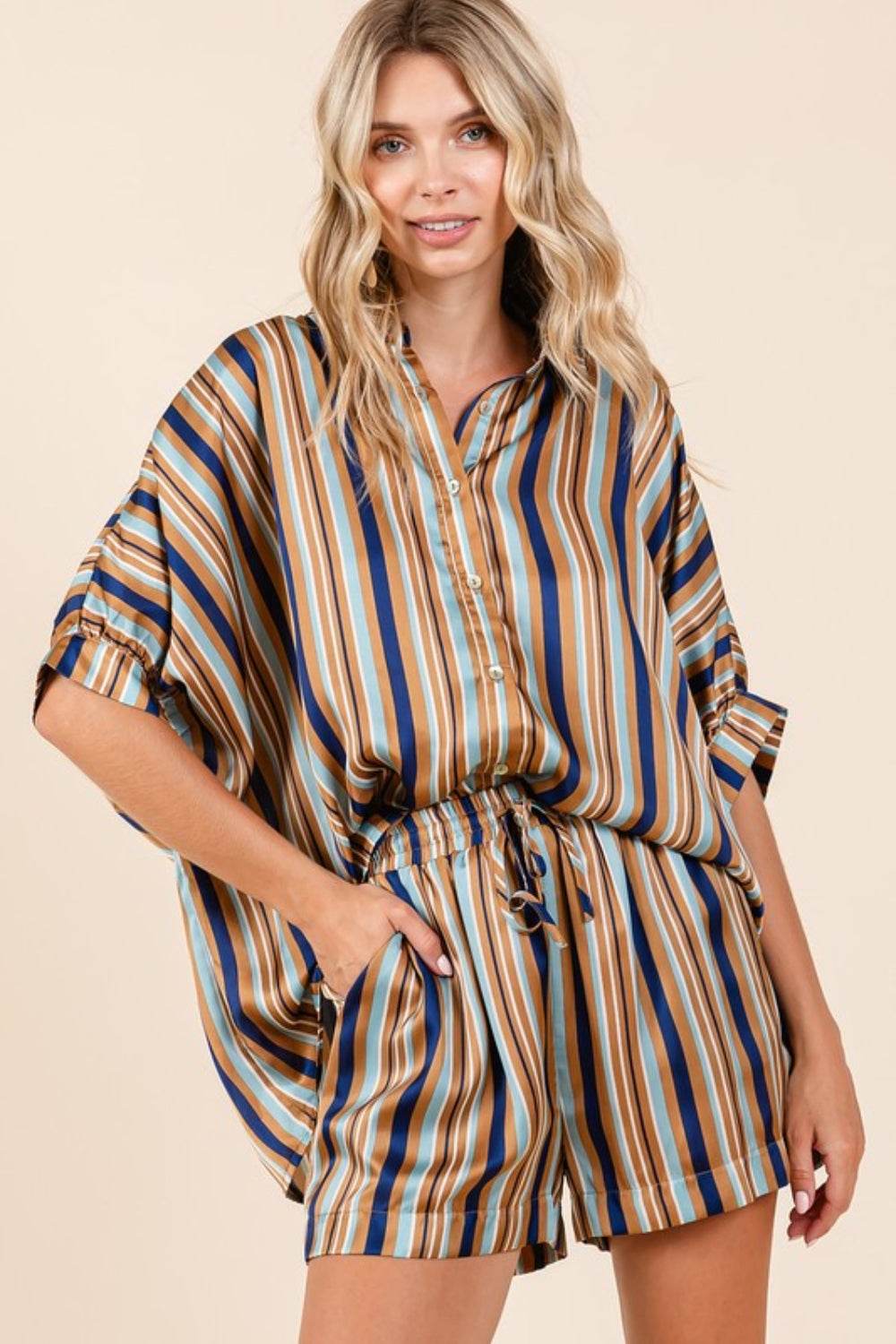 Mittoshop Drawstring Striped Satin Shorts - Shop Style & More | Fresh Looks, Everyday Deals & Free Shipping