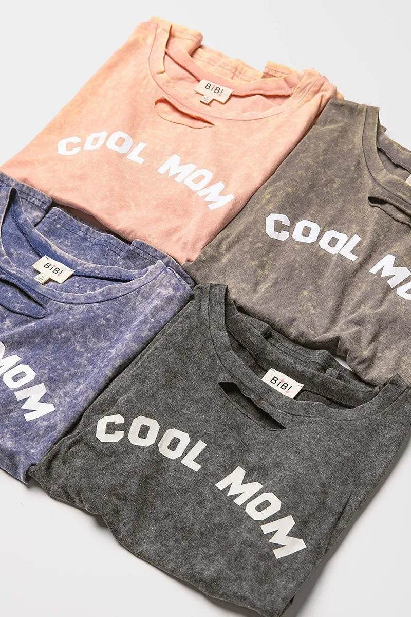 BiBi Washed Laser Cut Detail Cool Mom Print Top - Shop Style & More | Fresh Looks, Everyday Deals & Free Shipping