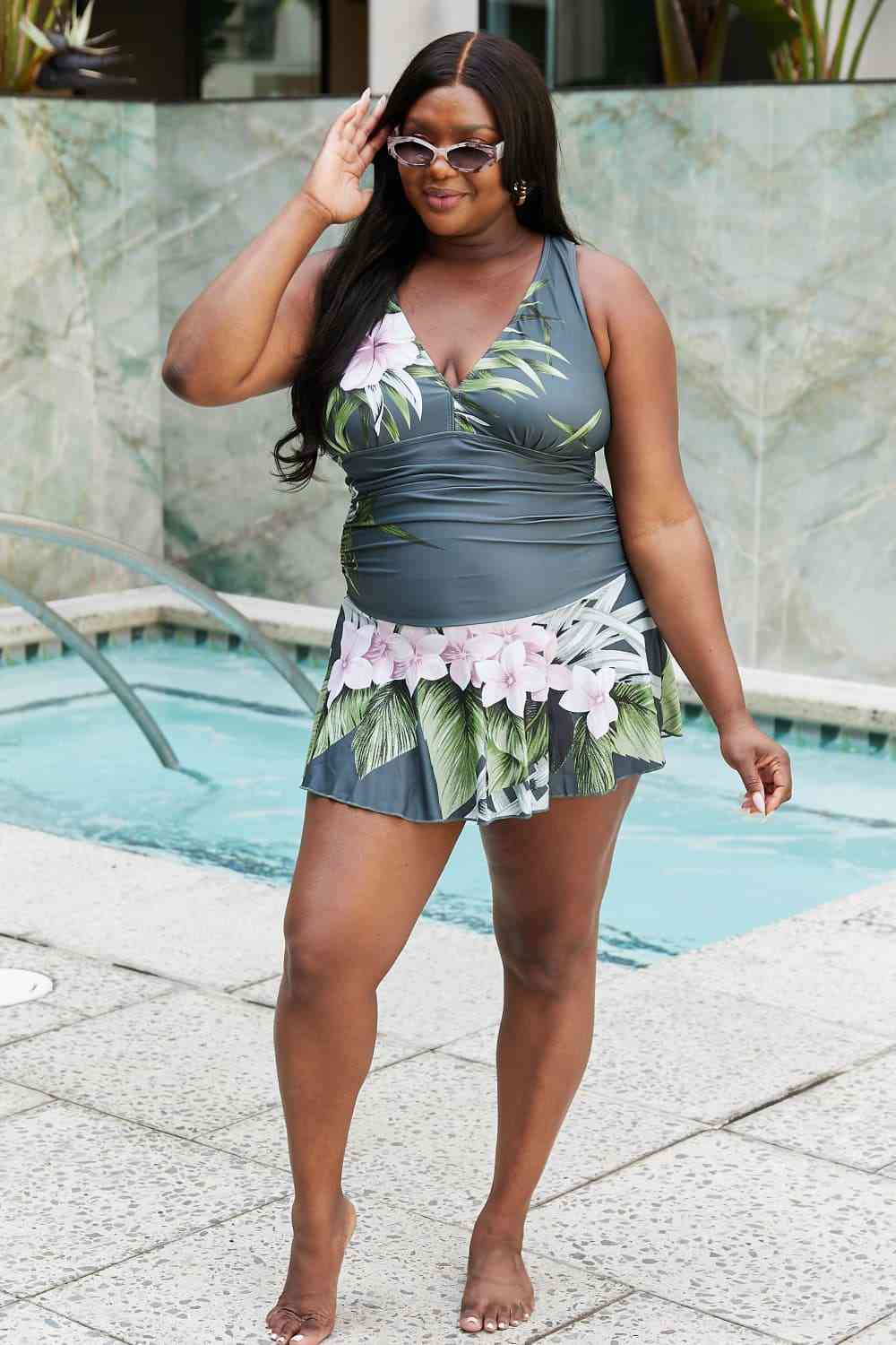 Aloha Forest Swim Dress – Marina West Swim Full Size Clear Waters One-Piece Swimwear