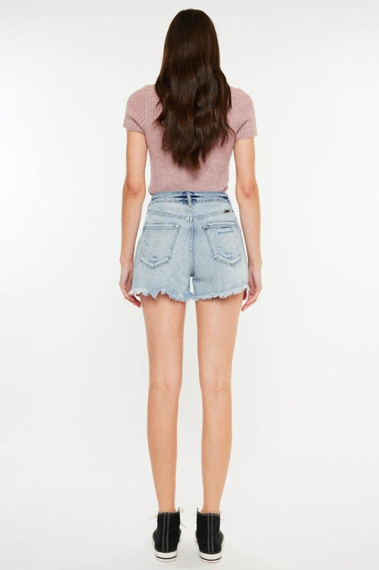 Kancan Distressed High Waist Denim Shorts with Pockets - Shop Style & More | Fresh Looks, Everyday Deals & Free Shipping