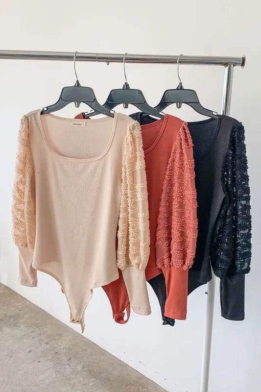 And The Why Textured Puff Sleeve Bodysuit - Shop Style & More | Fresh Looks, Everyday Deals & Free Shipping