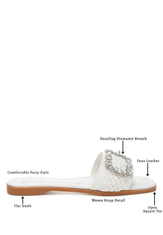 Hazbin Diamante Flat Sandals - Shop Style & More | Fresh Looks, Everyday Deals & Free Shipping