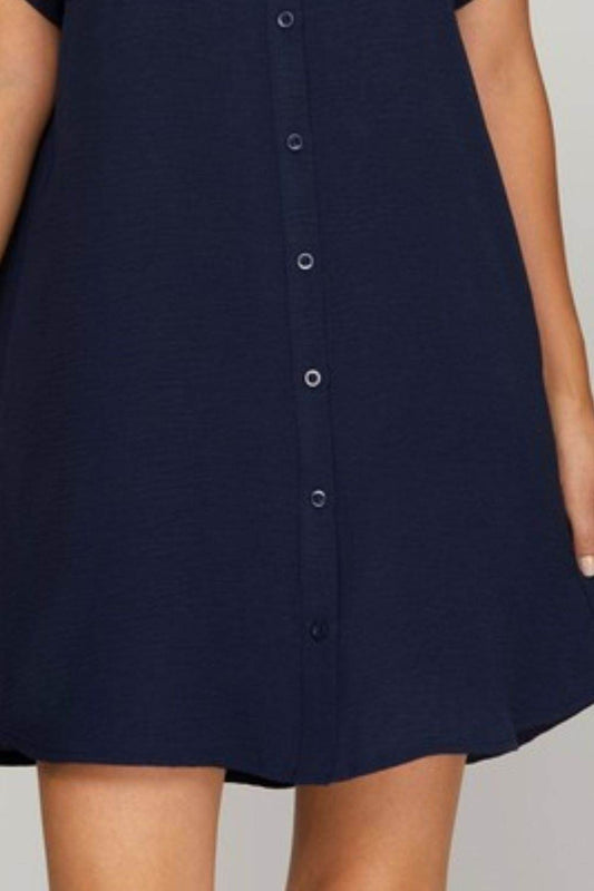 She + Sky Full Size Button Down Short Sleeve Woven Shirt Dress Plus Size - Shop Style & More | Fresh Looks, Everyday Deals & Free Shipping