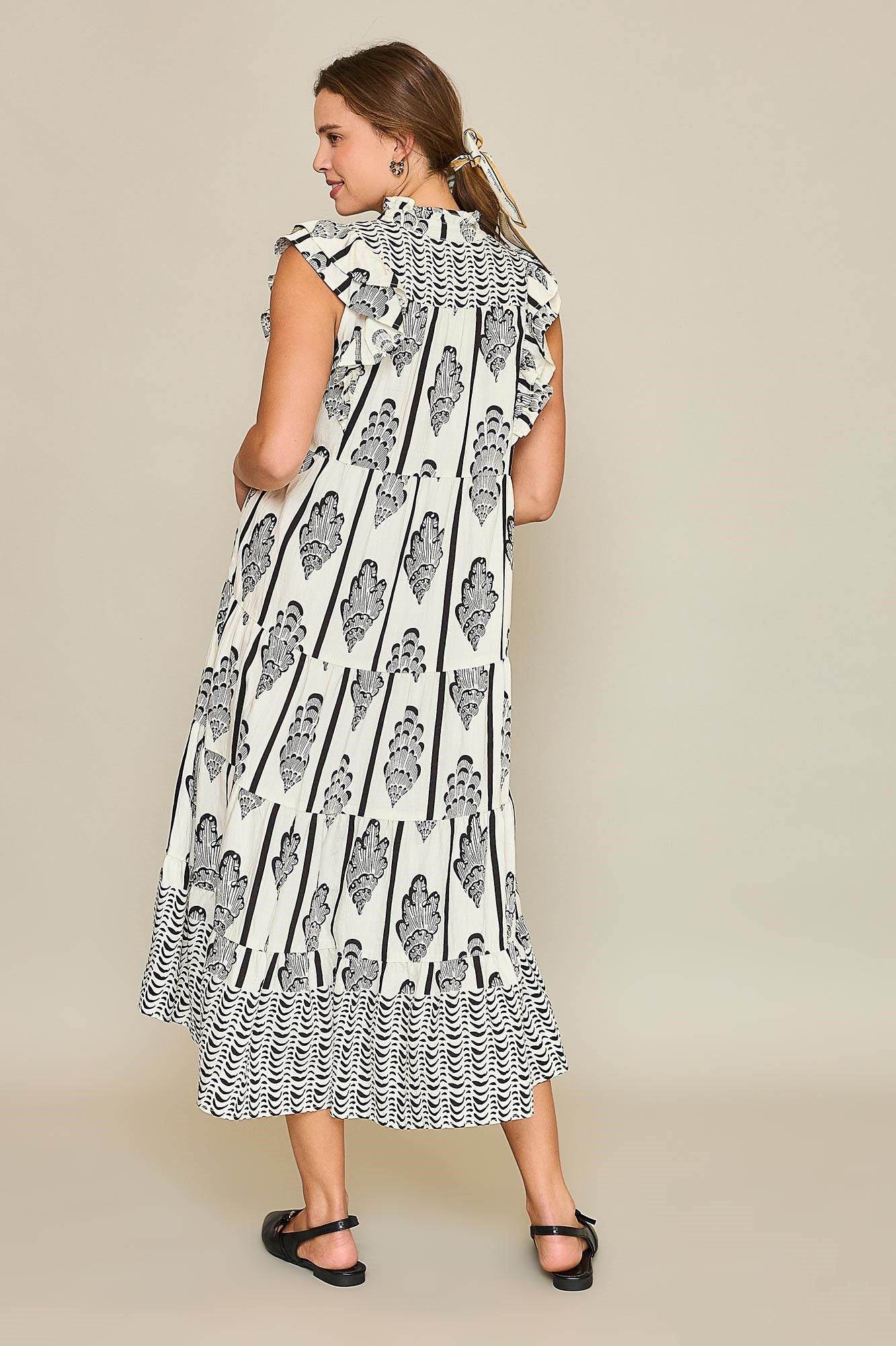 Umgee Full Size Boarder Print Midi Dress Plus Size - Shop Style & More | Fresh Looks, Everyday Deals & Free Shipping