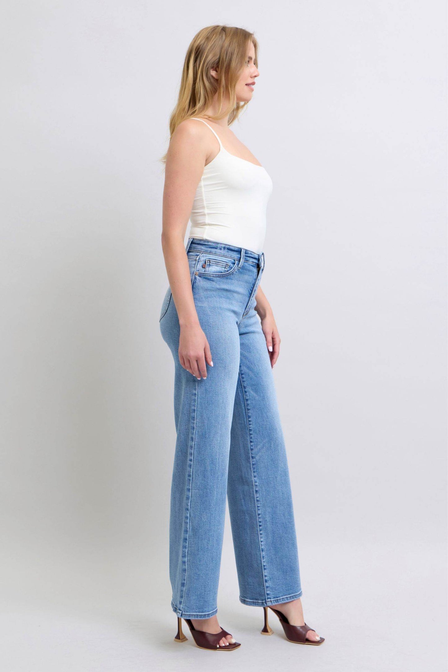 Judy Blue Full Size Wide Leg Jeans with Pockets - Shop Style & More | Fresh Looks, Everyday Deals & Free Shipping
