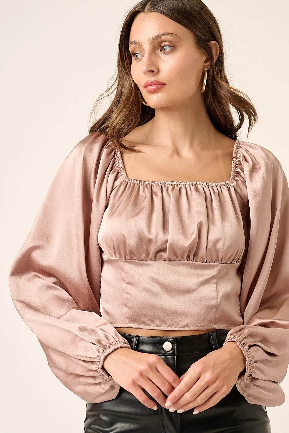 Mittoshop Satin Square Neck Blouse - Shop Style & More | Fresh Looks, Everyday Deals & Free Shipping