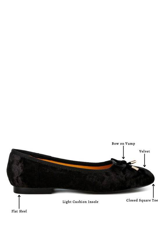 Buckrose Velvet Bow Ballerinas - Shop Style & More | Fresh Looks, Everyday Deals & Free Shipping