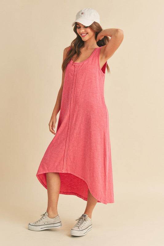 Aemi + Co High-Low Hem Scoop Neck Midi Tank Dress - Shop Style & More | Fresh Looks, Everyday Deals & Free Shipping