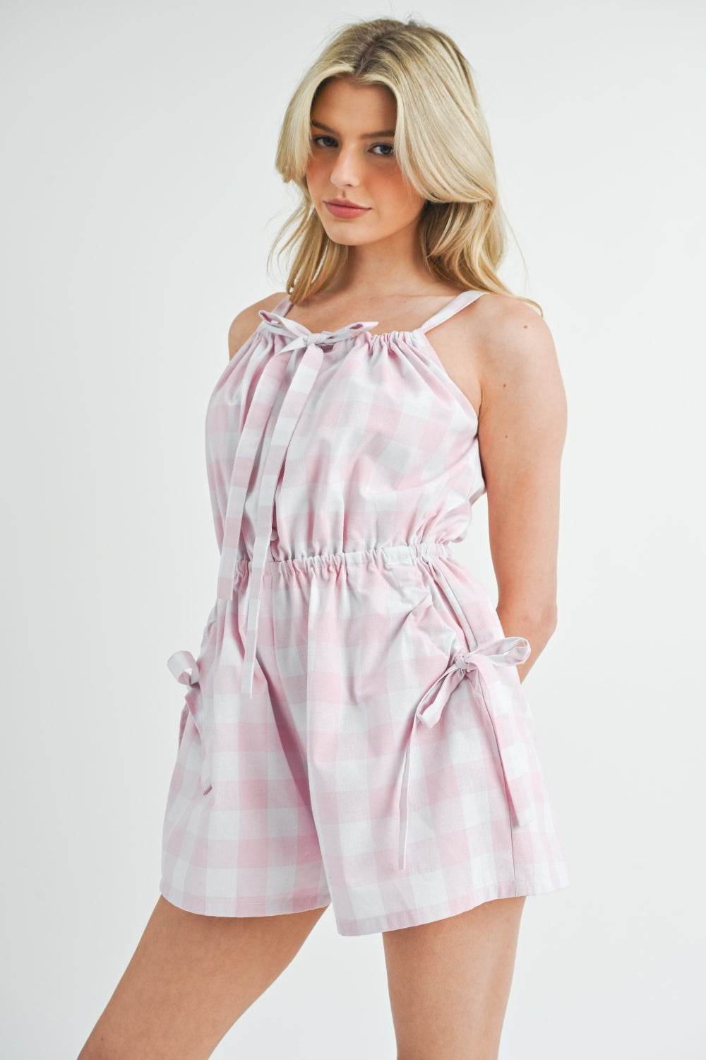MABLE Plaid Sleeveless Button Down Romper - Shop Style & More | Fresh Looks, Everyday Deals & Free Shipping