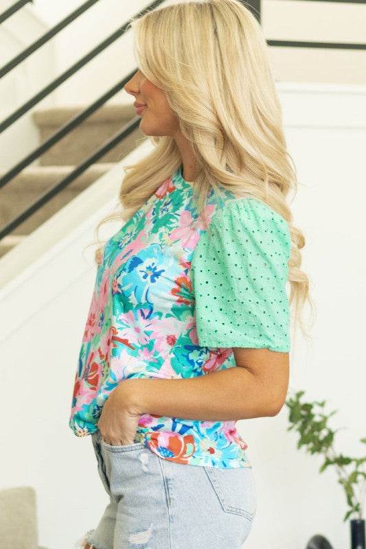 Kendra Eyelet Embroidered Short Sleeve Top - Shop Style & More | Fresh Looks, Everyday Deals & Free Shipping