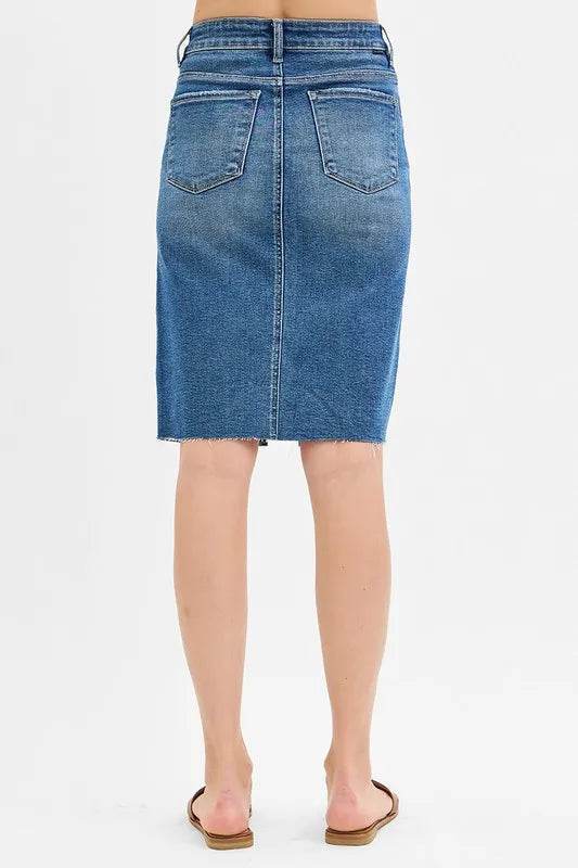 RISEN Full Size High Rise Front Slit Pencil Skirts Plus Size - Shop Style & More | Fresh Looks, Everyday Deals & Free Shipping
