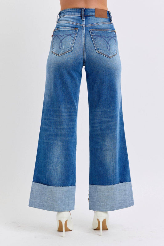 Judy Blue Full Size Distressed High Waist Wide Leg Jeans - Shop Style & More | Fresh Looks, Everyday Deals & Free Shipping