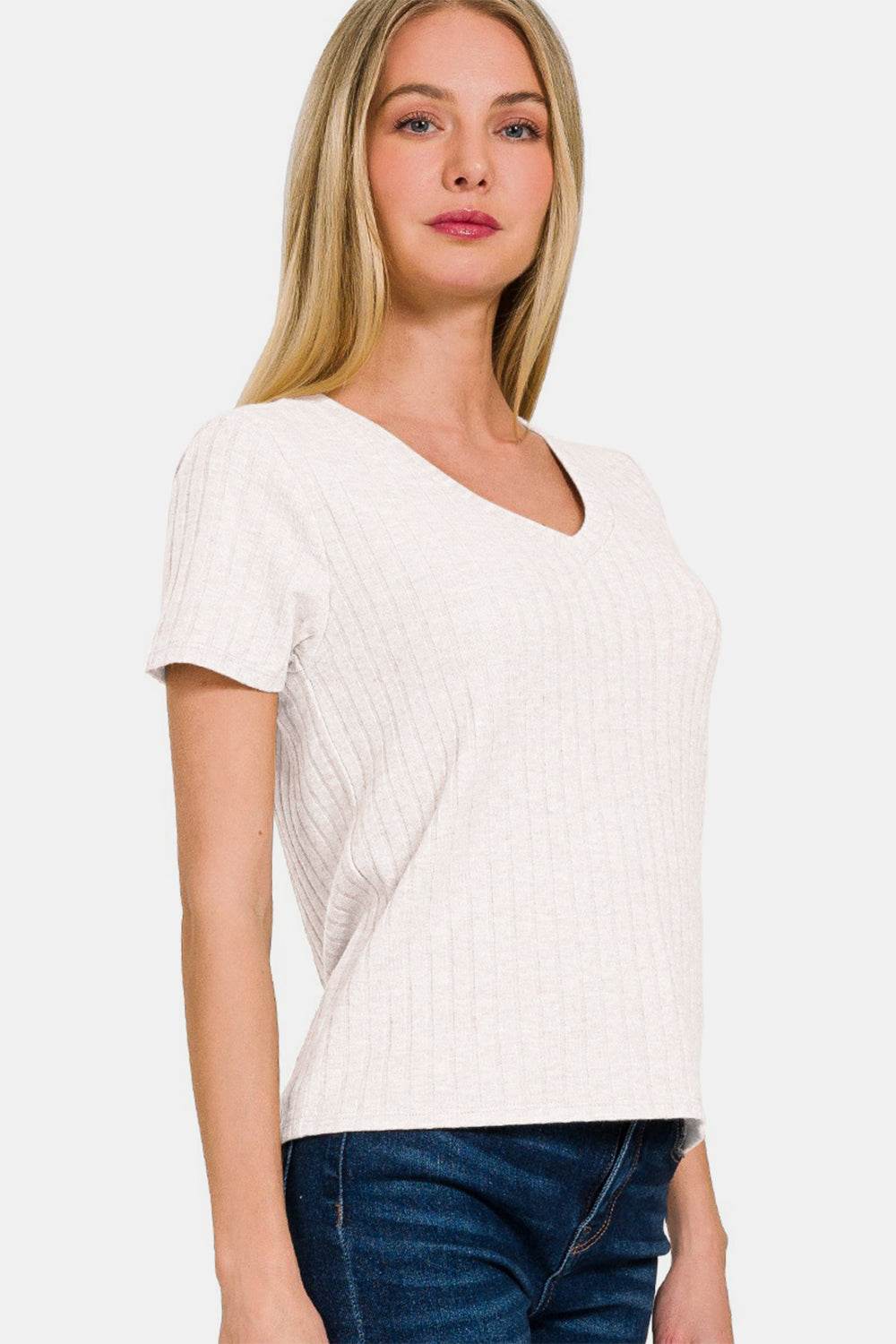 Zenana Ribbed Short Sleeve T-Shirt - Shop Style & More | Fresh Looks, Everyday Deals & Free Shipping
