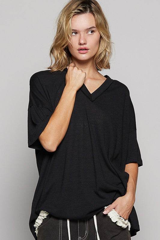 POL V-Neck Half Sleeve T-Shirt - Shop Style & More | Fresh Looks, Everyday Deals & Free Shipping