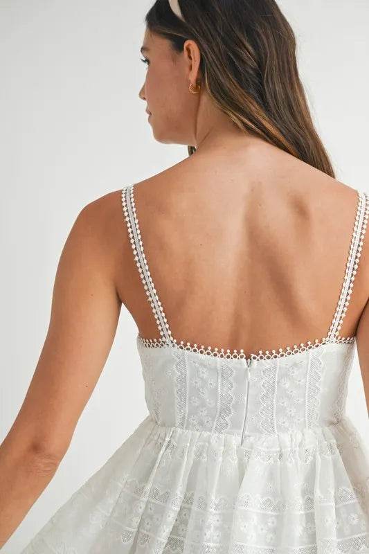 MABLE Eyelet Lace Babydoll Mini Cami Dress - Shop Style & More | Fresh Looks, Everyday Deals & Free Shipping