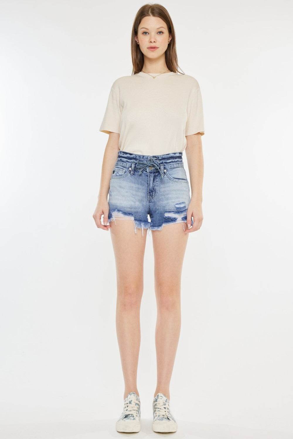 Kancan High Rise Frayed Hem Denim Shorts - Shop Style & More | Fresh Looks, Everyday Deals & Free Shipping