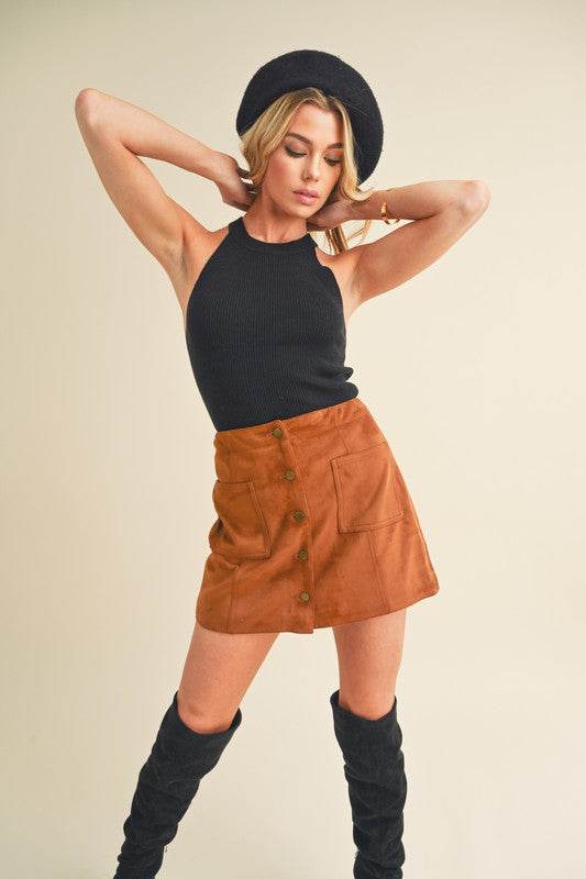 Aemi + Co Grecian Neck Ribbed Tank - Shop Style & More | Fresh Looks, Everyday Deals & Free Shipping