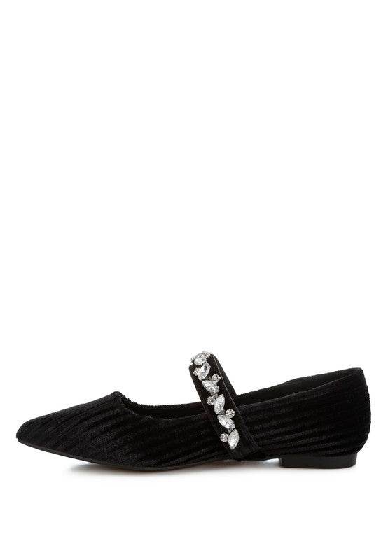 Dresden Diamante Brooch Velvet Ballerinas - Shop Style & More | Fresh Looks, Everyday Deals & Free Shipping