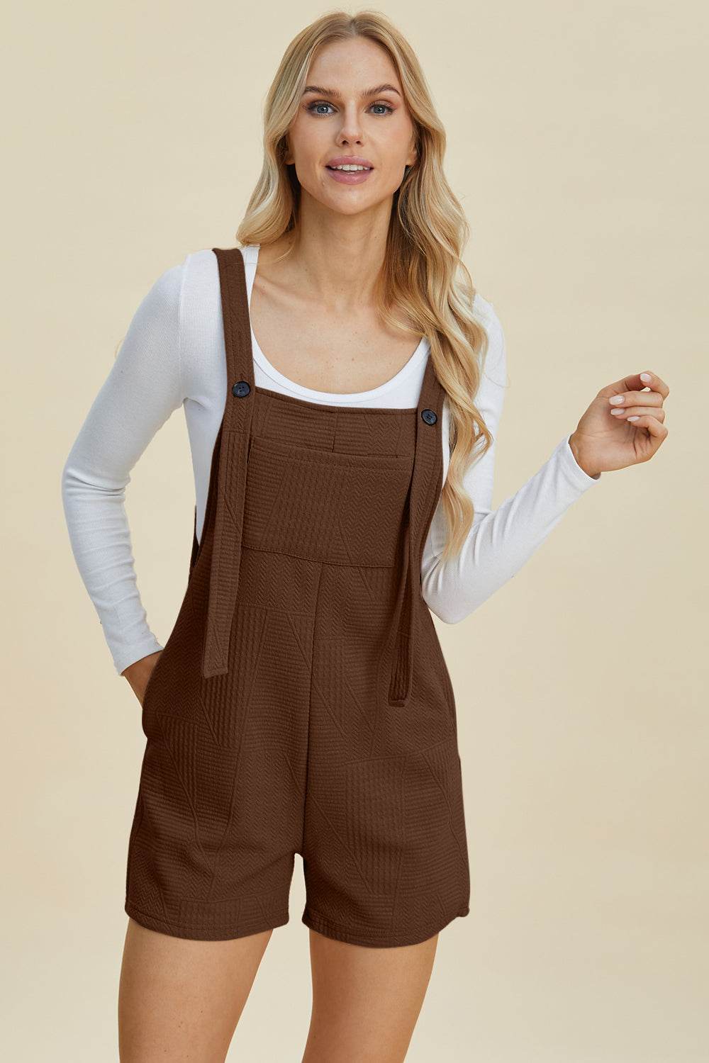 Double Take Full Size Texture Sleeveless Romper - Shop Style & More | Fresh Looks, Everyday Deals & Free Shipping