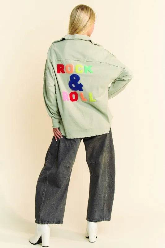 Davi & Dani Multi Color Rock & Roll Fringed Hem Loose Fit Shacket - Shop Style & More | Fresh Looks, Everyday Deals & Free Shipping