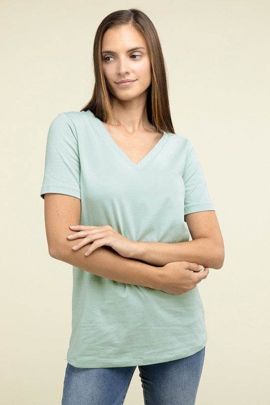 Cotton V-Neck Short Sleeve T-Shirts - Shop Style & More | Fresh Looks, Everyday Deals & Free Shipping