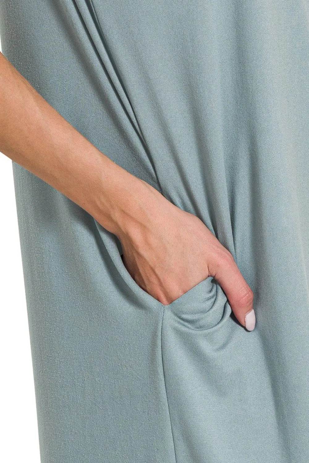 Zenana Rolled Short Sleeve Round Neck Dress - Shop Style & More | Fresh Looks, Everyday Deals & Free Shipping