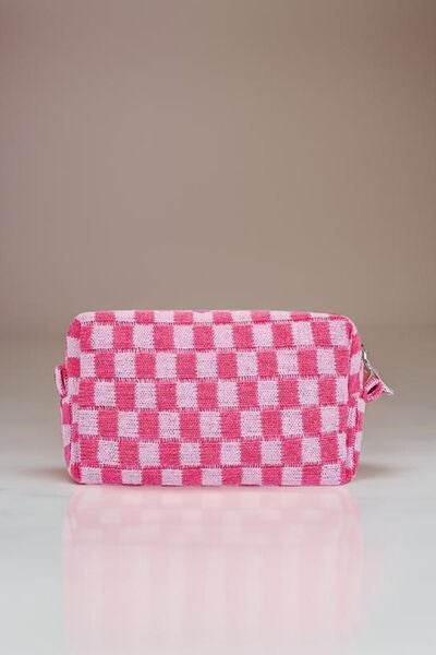 Zenana Checkered Pattern Knitted Cosmetic Pouch - Shop Style & More | Fresh Looks, Everyday Deals & Free Shipping