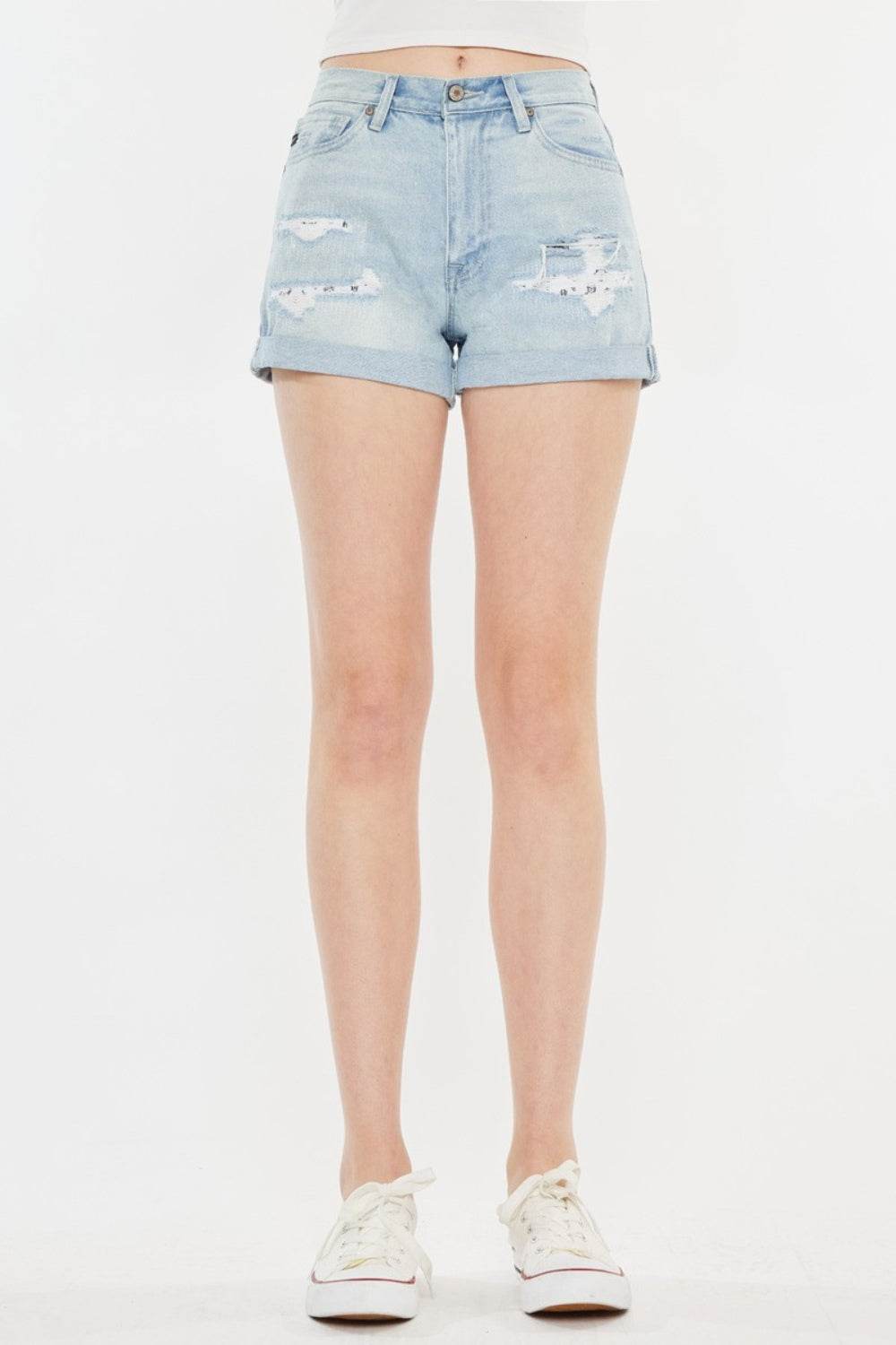 Kancan High Rise Repaired Mom Denim Shorts - Shop Style & More | Fresh Looks, Everyday Deals & Free Shipping