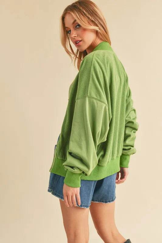 Aemi + Co Snap Down Drop Shoulder Brushed Jacket - Shop Style & More | Fresh Looks, Everyday Deals & Free Shipping