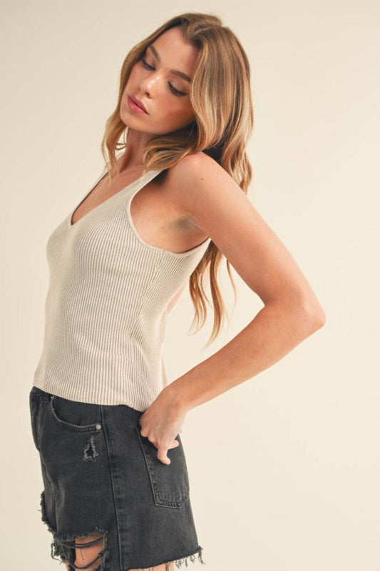 Aemi + Co Ribbed Wide Strap Knit Tank - Shop Style & More | Fresh Looks, Everyday Deals & Free Shipping