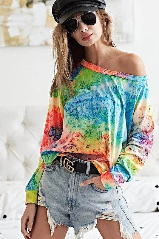 BiBi Tie Dye Soft Knit Jersey T-Shirt - Shop Style & More | Fresh Looks, Everyday Deals & Free Shipping
