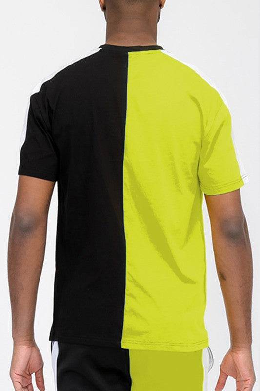 TWO TONE COLOR BLOCK SHORT SLEEVE TSHIRT - Shop Style & More | Fresh Looks, Everyday Deals & Free Shipping