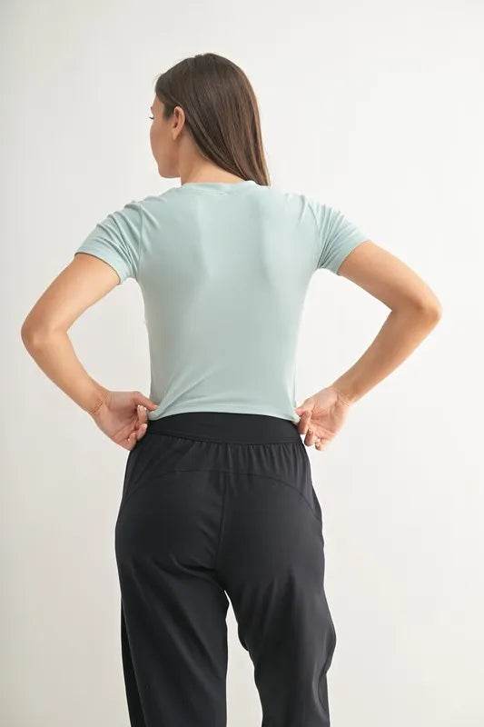 MONO B Essential Micro-ribbed Cropped Athleisure Tee - Shop Style & More | Fresh Looks, Everyday Deals & Free Shipping