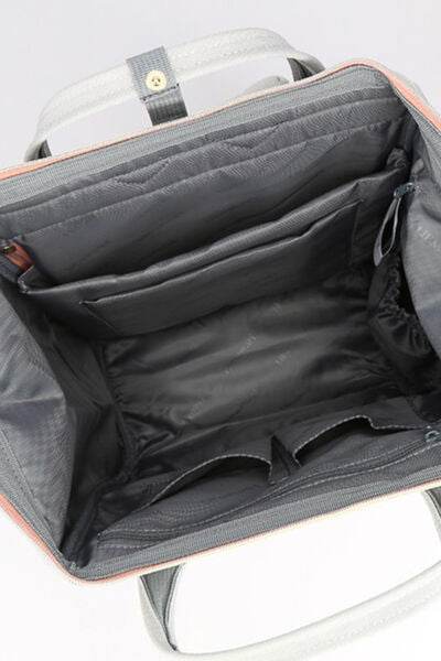 Himawari Contrast Waterproof Canvas Backpack Bag with Side Pockets - Shop Style & More | Fresh Looks, Everyday Deals & Free Shipping