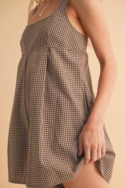 Aemi+Co Plaid Square Neck Romper - Shop Style & More | Fresh Looks, Everyday Deals & Free Shipping