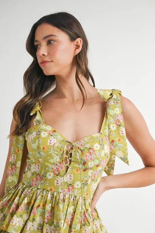 MABLE Floral Print Shoulder Tie Layered Mini Dress - Shop Style & More | Fresh Looks, Everyday Deals & Free Shipping