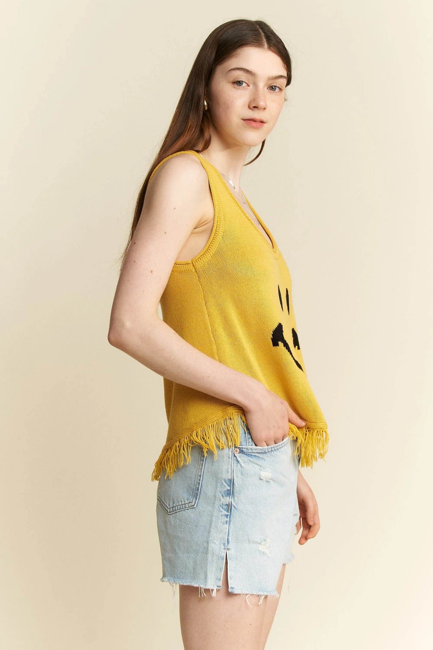 Jade By Jane Full Size Smiley Fringe Tank Top Plus Size - Shop Style & More | Fresh Looks, Everyday Deals & Free Shipping