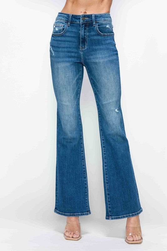 bytos Full Size High Rise Bootcut Jeans with Pockets - Shop Style & More | Fresh Looks, Everyday Deals & Free Shipping