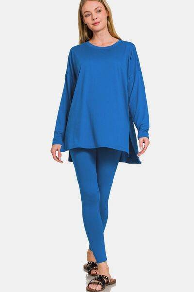 Zenana Full Size Brushed Microfiber Top and Leggings Lounge Set - Shop Style & More | Fresh Looks, Everyday Deals & Free Shipping