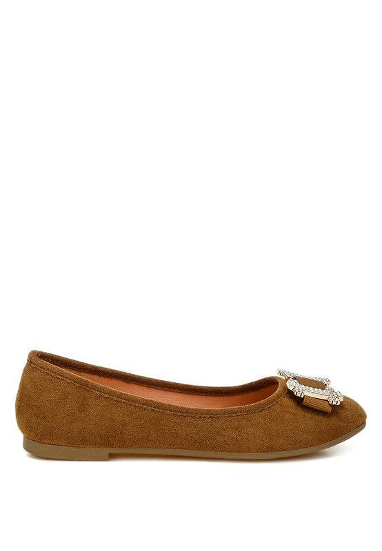 Prajik Rhinestone Buckle Detail Ballerinas - Shop Style & More | Fresh Looks, Everyday Deals & Free Shipping