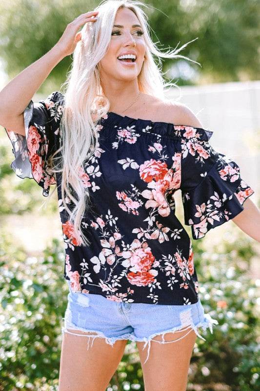 Savanna Ruffle Off Shoulder Flounce Sleeve Blouse - Shop Style & More | Fresh Looks, Everyday Deals & Free Shipping