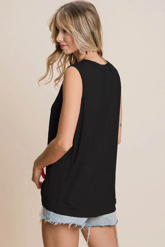 BiBi Cutout Round Neck Sleeveless Top - Shop Style & More | Fresh Looks, Everyday Deals & Free Shipping