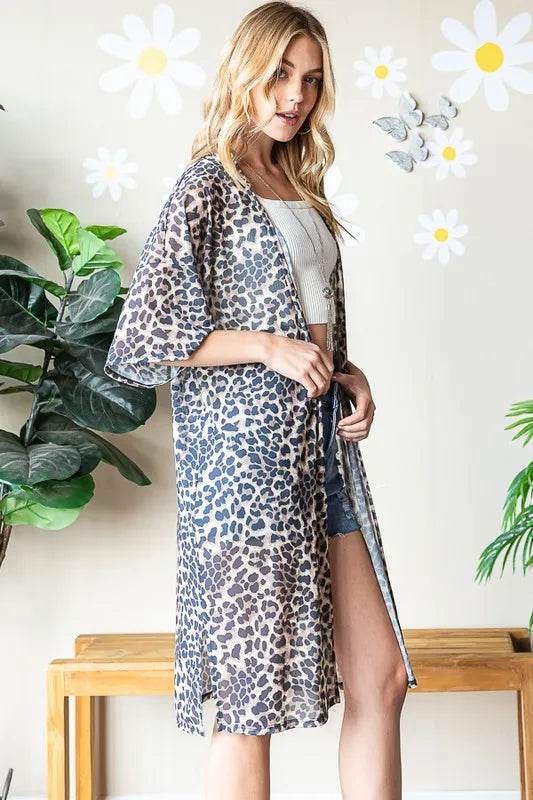 Heimish Full Size Leopard Open Front Cardigan Plus Size - Shop Style & More | Fresh Looks, Everyday Deals & Free Shipping