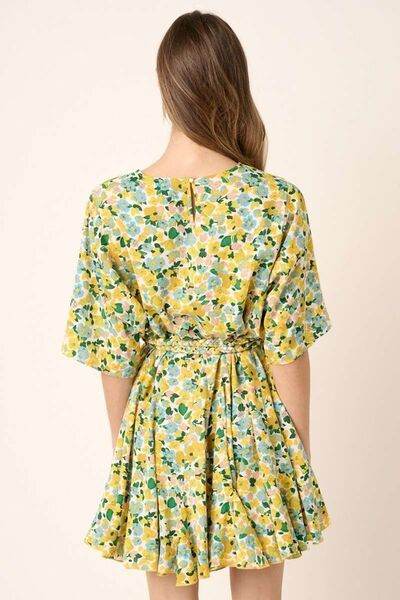 Mittoshop Floral Tie Waist Half Sleeve Mini Dress - Shop Style & More | Fresh Looks, Everyday Deals & Free Shipping