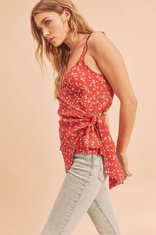 Aemi + Co Ditsy Floral Surplice Adjustable Straps Cami - Shop Style & More | Fresh Looks, Everyday Deals & Free Shipping