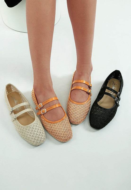 Warena Pin Buckle Strapped Ballerinas - Shop Style & More | Fresh Looks, Everyday Deals & Free Shipping