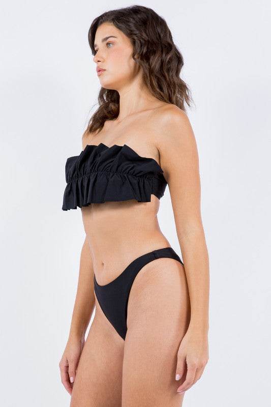 TWO PIECE TUBE TOP WITH RUCHED RUFFLE BIKINI - Shop Style & More | Fresh Looks, Everyday Deals & Free Shipping