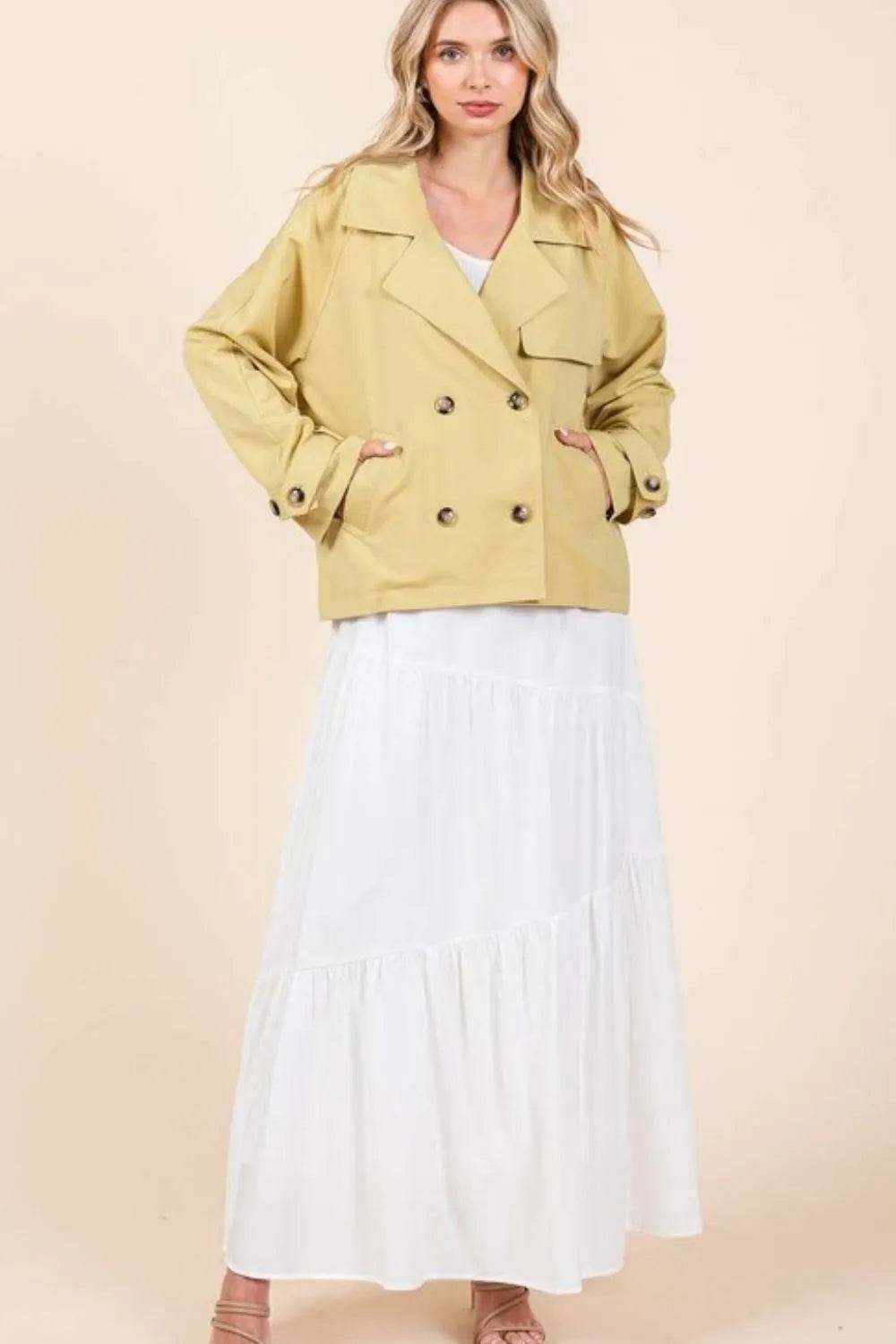 Mittoshop Double Breasted Long Sleeve Trench Coat Jacket - Shop Style & More | Fresh Looks, Everyday Deals & Free Shipping