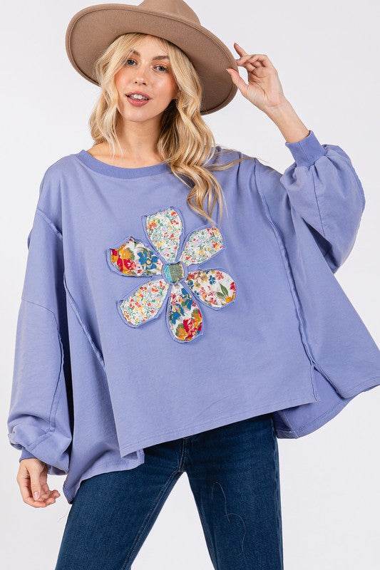 SAGE + FIG Flower Patch Dropped Shoulder Oversize Top - Shop Style & More | Fresh Looks, Everyday Deals & Free Shipping