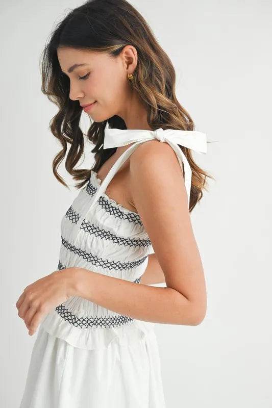MABLE Smocked Bodice Bubble Midi Dress - Shop Style & More | Fresh Looks, Everyday Deals & Free Shipping